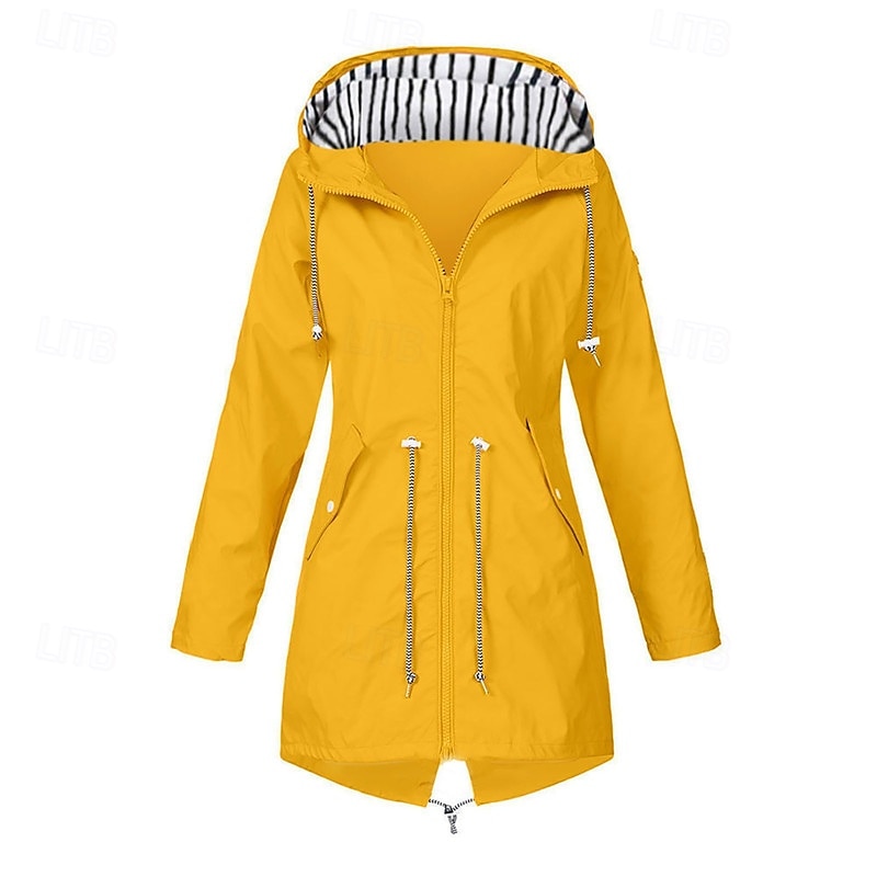 Women's Hiking Jacket Winter Outdoor Waterproof Windproof Multi-Pockets Front Zipper Lightweight Jacket Full Zip Camping / Hiking / Caving Winter Sports Black Yellow Pink Red Dark Navy 2025 - $29.99 –P3