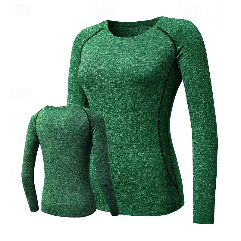 Damskie Koszulka kompresyjna Sportowa koszula Koszulka gimnastyczna Koszula fitness Długi rękaw Tee Tshirt Codzienny Athleisure Jesień Solidne kolory Szybkie wysychanie Miękka Oddychający Trening w 2025 - $18.99 –P9