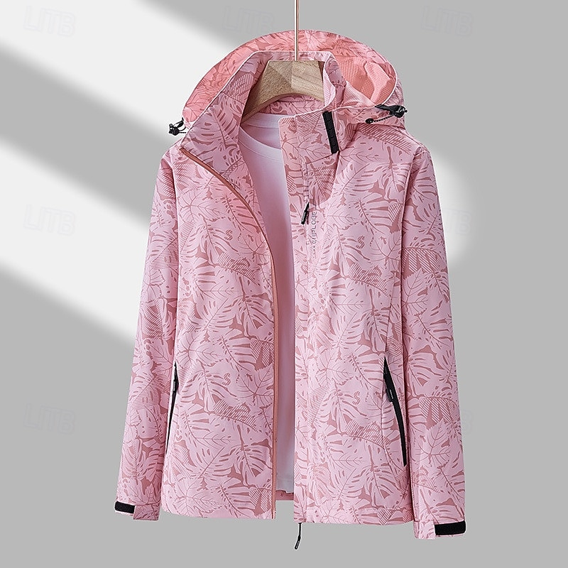Mulheres Jaqueta Softshell Jaqueta de Trilha Quebra-Vento de Trilha Inverno Ao ar livre Botânico floral Prova-de-Água A Prova de Vento Bolso Múltiplo Zíper Frontal Jaqueta leve Zip Completo Campismo de 2025 por $15.49 –P3