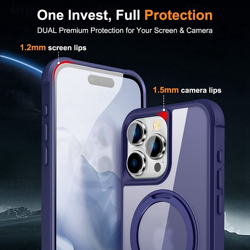 телефон Кейс для Назначение iPhone 17 Pro Max 17 Air i16 15 14 Pro Max Plus 13 12 11 Pro Max Кейс на заднюю панель со стендом Магнитный Поддержка беспроводной зарядки Ретро Акрил ПК 2025 - $15.99 –P2