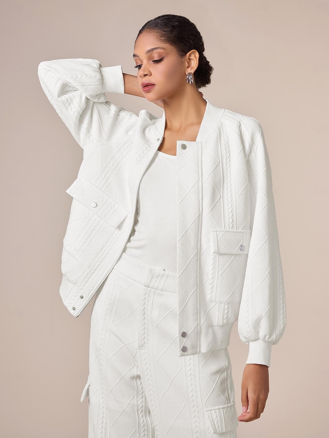 casual σακάκι bomber με μανίκια ρεγκλάν με λαιμόκοψη 2025 - $62.99 –P1