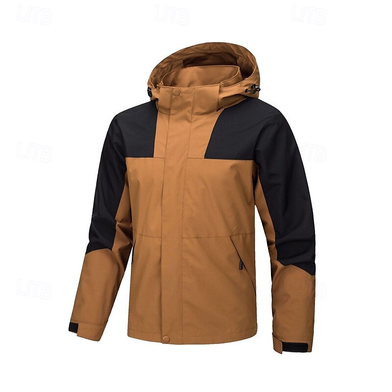 Homens Mulheres Jaqueta de Trilha Inverno Ao ar livre Bloco de cor Prova-de-Água A Prova de Vento Zíper Frontal Jaqueta leve Zip Completo Campismo / Escursão / Espeleologismo Preto Rosa claro Camelo de 2025 por $38.99 –P11