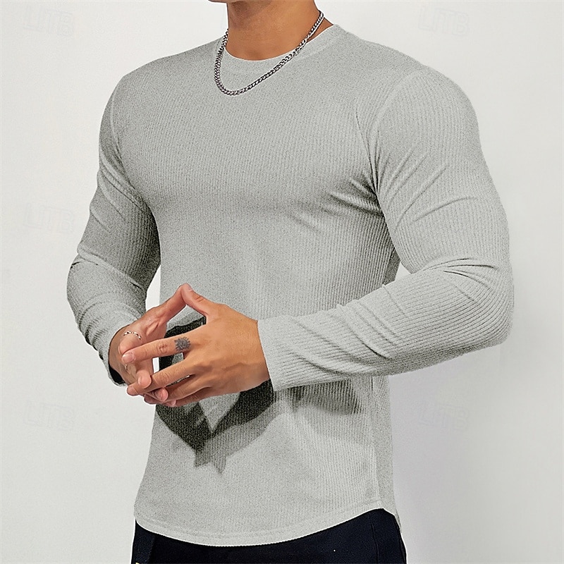 Per uomo Maglia Atletica Maglia da palestra Camicia fitness Camicia a compressione imbottita Manica lunga Maglietta Informale Athleisure Autunno Traspirante Morbido Allenamento in palestra Corsa del 2025 a $14.39 –P8