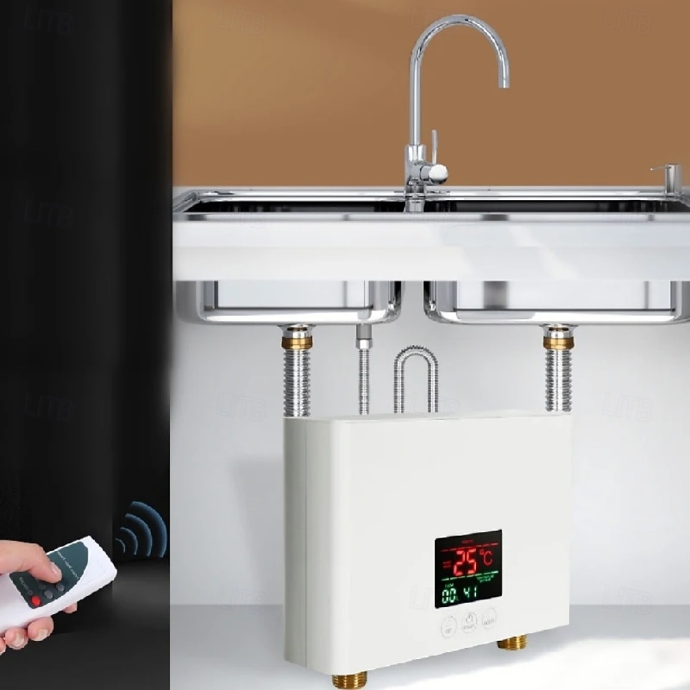 Průtokový ohřívač vody 110v/220v 3000w nástěnné elektrické ohřívače pro koupelnové teplovodní sprchy a vytápění domácí kuchyně bílá 2025 - $71.99 –P5