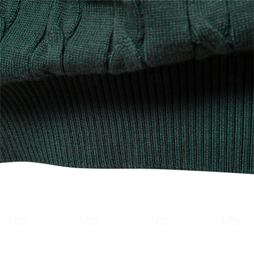 maglione da uomo in cotone con ricamo giraffa, girocollo, classico pullover lavorato a maglia con motivo a torsione per uomo del 2025 a $41.99 –P5