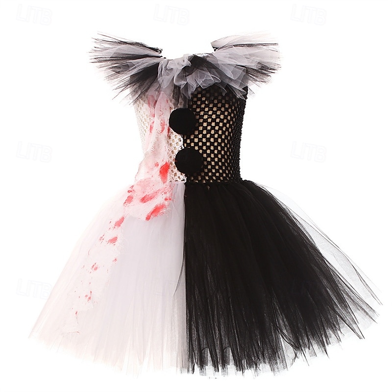 Lapset Tyttöjen Mekko Cosplay mekko Cosplay Custom Yhtenäinen väri Värikäs Hihaton Suoritus Juhla Halloween juhla Silmukka Tilkkutäkki Vintage Goottityyli Halloween Custom Polyesteri Polvipituinen A 2025 - $26.99 –P5