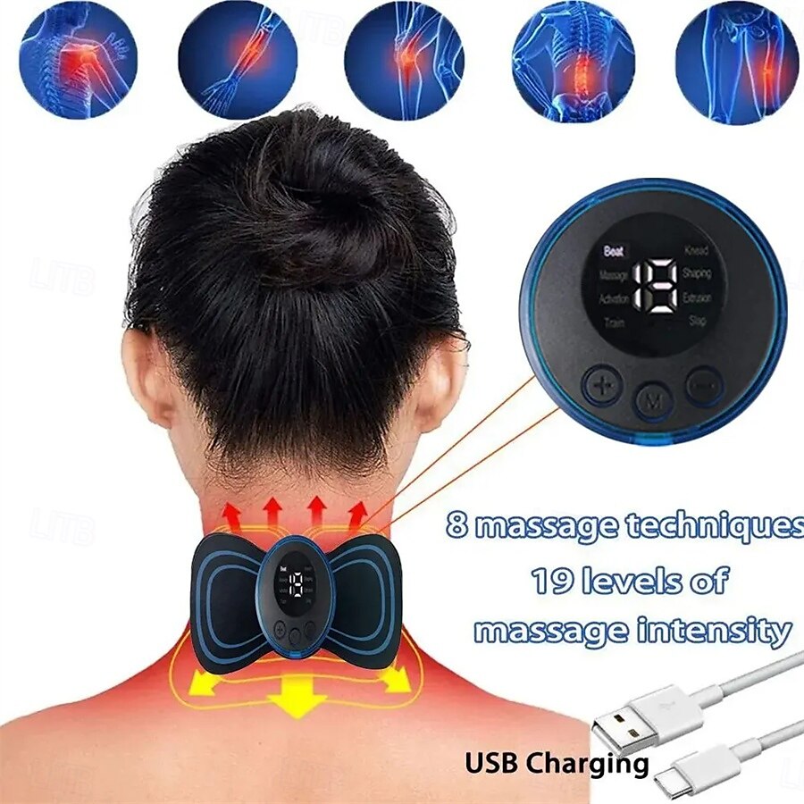 3/6 stuks smart ems nekmassager mini nek- en rugstimulatiemassager draagbare gelpad sticker dun 2025 - $24.99 –P12