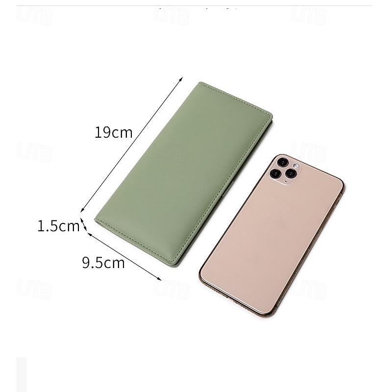 Portafoglio lungo ultra sottile bifold portatile in pelle PU con blocco RFID e più slot per carte e libretto degli assegni &titolari di carte di credito del 2025 a $22.99 –P17