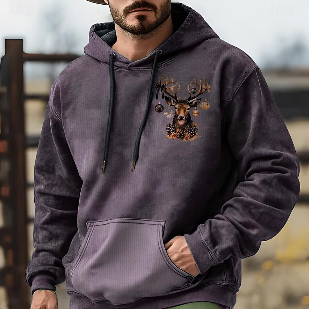 Natal Homens Cada Moletom Moletons Moletom Manga Longa Moletom com capuz Com Capuz Moda Impressão 3D Azul Roxo Bolsos Impressão 3D Outono Inverno Designer de 2025 por $29.99 –P1