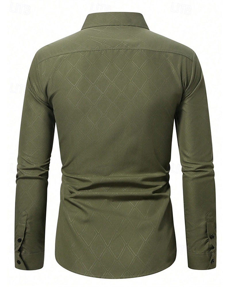 Per uomo Camicia Camicia elegante Camicia con Bottoni Plaid Matrimonio Feste Rosso Verde Grigio Manica Lunga Bavero Primavera & Autunno Abbigliamento del 2026 a $30.99 –P3