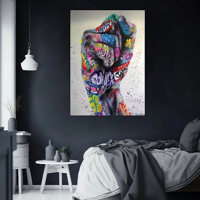 Straßenkunst-Ölgemälde, handgefertigt, abstrakt, Straßenarthritis-Gemälde auf Leinwand, Pop-Art, strukturiertes Ölgemälde, handgemalt, Pop-Art, moderne Wandkunst, handgemaltes Kunstwerk für 2025 - $217.09 –P5