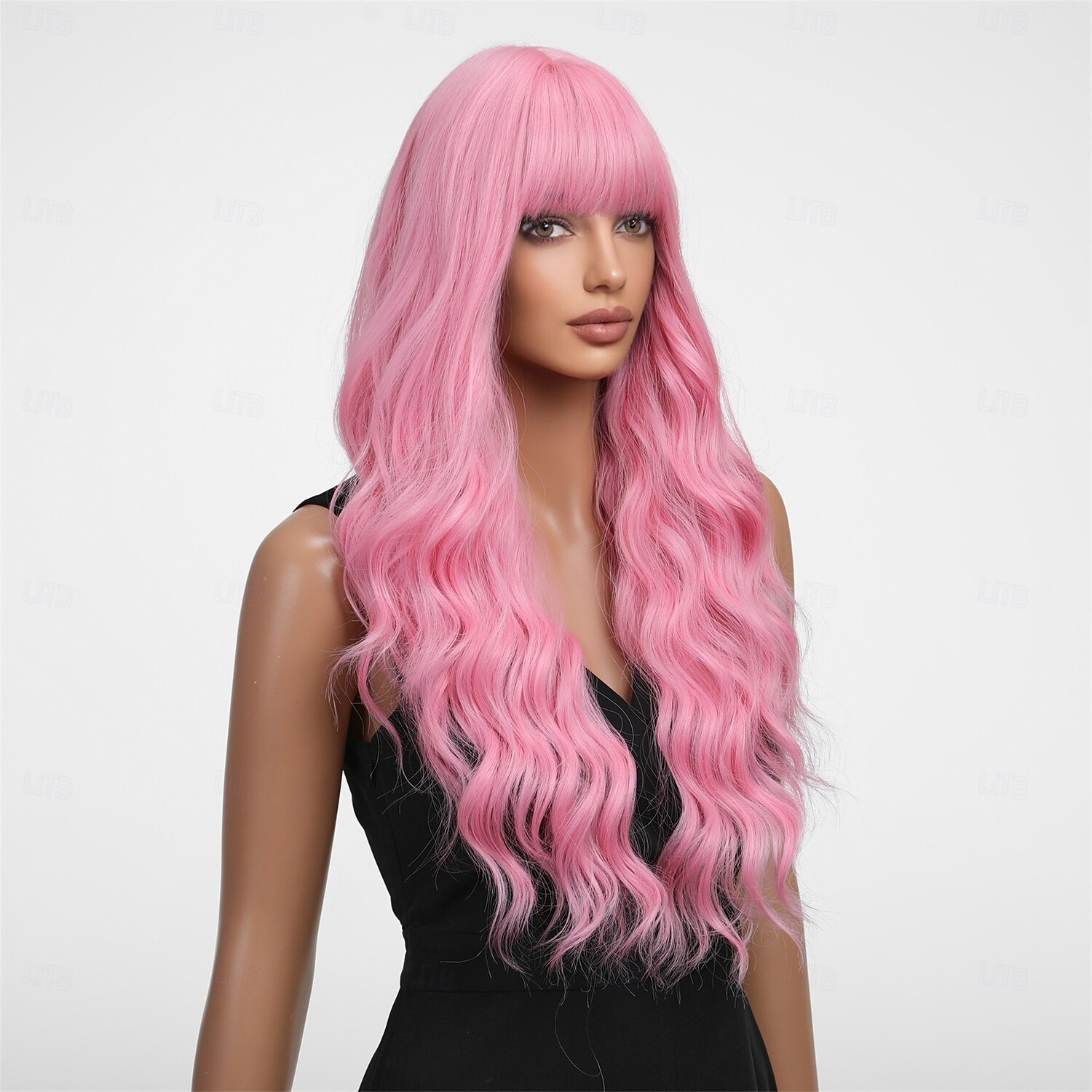 Synthetische pruiken Uniformen carrière Kostuums Prinses Gekruld Golvend Middelste stuk Gelaagd kapsel Machinegemaakt Pruik 61.0 cm Roze + Rood Synthetisch haar Dames Cosplay Feest Modieus Roze 2025 - $27.99 –P3