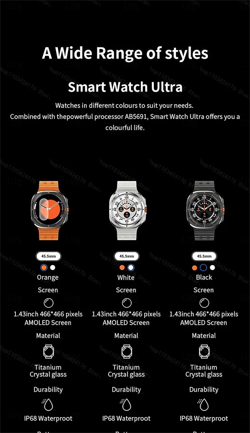 W7 AMOLED Smart Watch Ultra 7 Ai Dail 3D Menu SOS Compass Men Women Bluetooth Call Wireless Charging Sport Smartwatch 2025 - $54.99 –P14