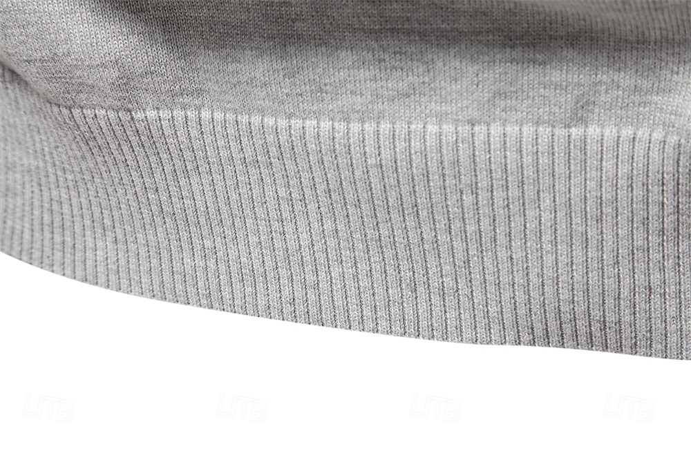 Pánské Plést Pevná barva Poloviční zip Úplet Elegantní Vánoční dárky Domů Oblečení Podzim Zima Světle šedá S M L 2025 - $26.99 –P10