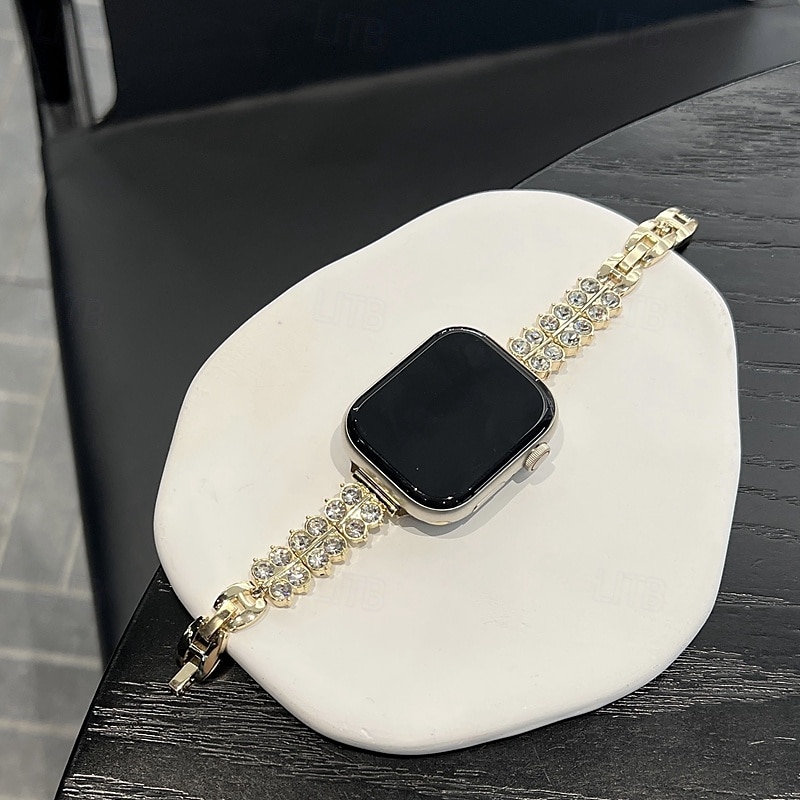 Pulseira de joias Compatível com Pulseira Apple Watch 38mm 40mm 41mm 42mm 44mm 45mm 49mm Bling Diamond Ajustável Respirável Lega pulseira de substituição para iwatch Ultra 2 Series 9 8 7 SE 6 5 4 3 2 de 2025 por $16.99 –P18