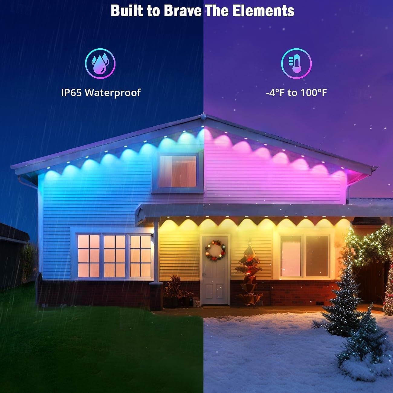 LED Smart Light Tuya WiFi Intelligent Waterproof RGBIC Eave Lights, Permanent Outdoor String Light Available in 10M 20LEDs 15M 30LEDs 30M 60LEDs and 45M 90LEDs 2025 - $97.99 –P3