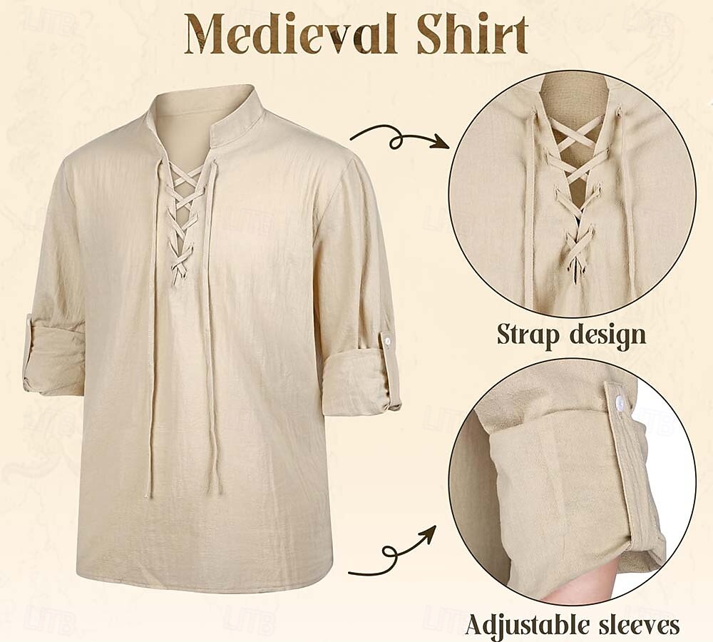 8-teiliges Wikinger-Piratenkostüm für Herren mit Rüstungsset, Retro-Vintage-Mittelalter-Renaissance, 17. Jahrhundert, Ritter, Ranger, Elfen, Walhalla, für Halloween, Karneval, Larp, Renaissance Faire 2025 - $58.99 –P2