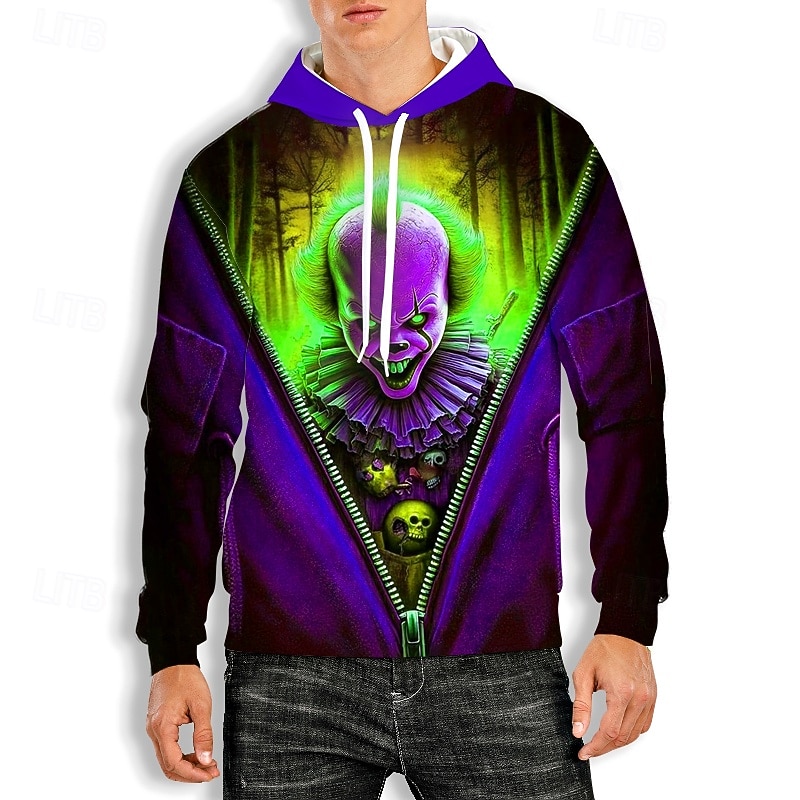 To Klaun Zabijácký klaun Kapuce Pullover předvečer Všech svatých 3D Grafika Pro Pro páry Pánské Dámské Dospělé předvečer Všech svatých Karneval Plesová maškaráda 3D tisk Párty Běžné / Denní 2025 - $24.99 –P7