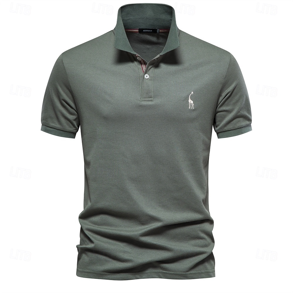 Herren Polo Golfshirt Lässig Revers Kurze Ärmel Bequem Schmuck & Bestickt Einfarbig Basic Sommer Weiß Polo 2026 - $20.99 –P9