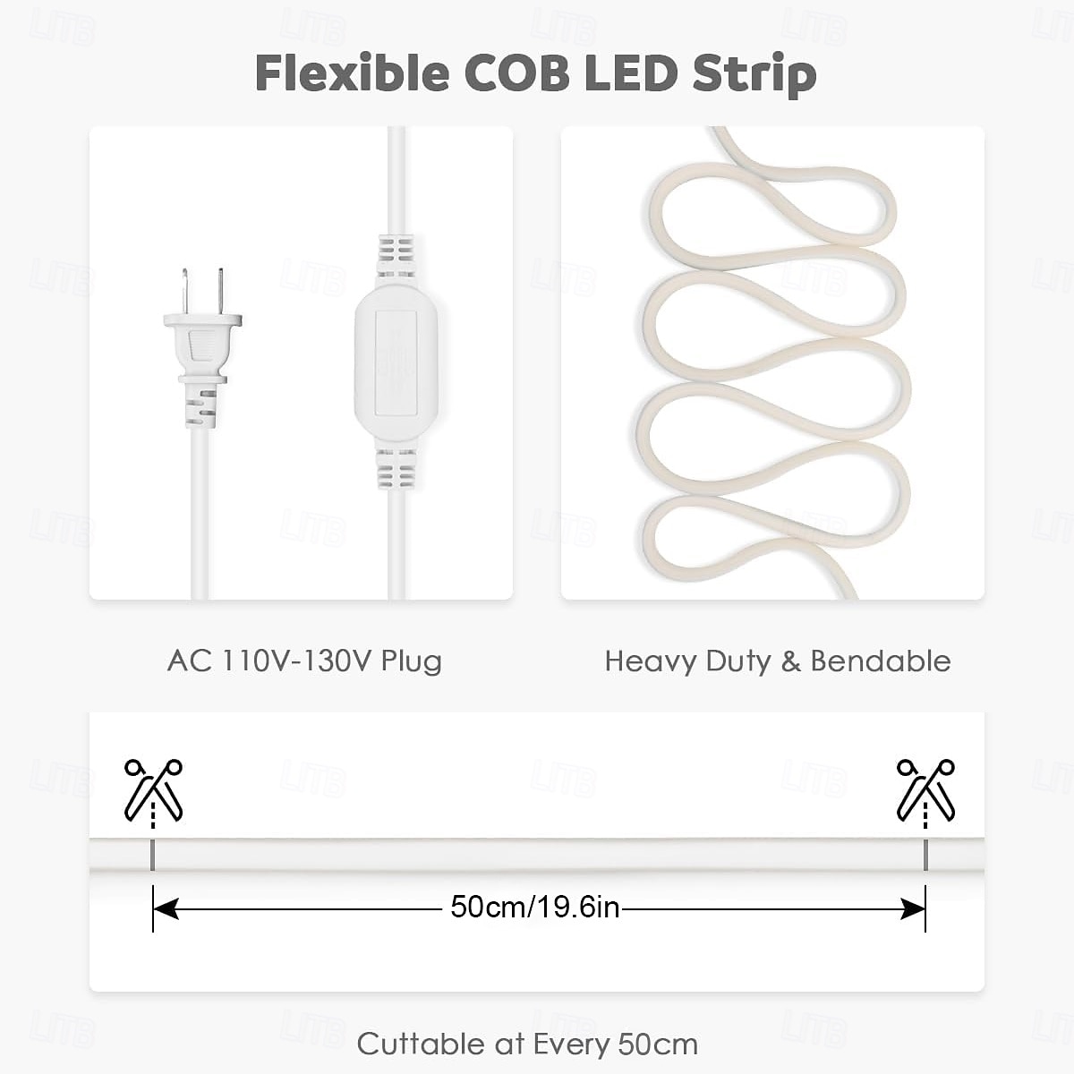 2025年 COB LED ストリップ ライト、3-40 メートル ストリップ ライト IP65 防水 288 LED/m 超高輝度ホワイト LED ストリップ、24 キー IR リモコン付き、寝室、キッチン、屋外装飾に最適、フレキシブル テープ ライト  コレクション – €21.14 –P2