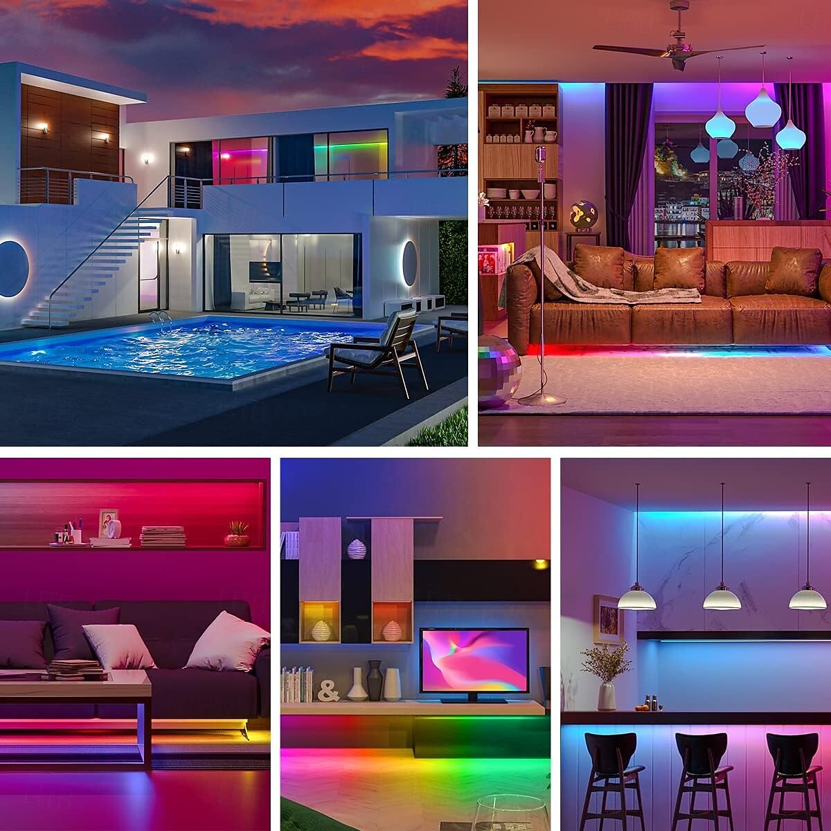 شريط إضاءة نيون RGB مقاوم للماء بطول 2-5 أمتار مع إضاءة بكسل قوس قزح قابلة للعنونة ومزود بشبكة واي فاي &التحكم في التطبيق ومزامنة الموسيقى لعلامة LED DIY &ديكورات حائط dc12v ws2811 2025 - $37.99 –P2