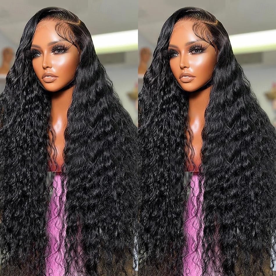 Parrucche frontali in pizzo con onde profonde 13x6, capelli umani, densità 180, parte profonda, parrucche frontali in pizzo con riccioli, capelli umani, pre-pizzicate, parrucca frontale in pizzo del 2025 a $180.99 –P3