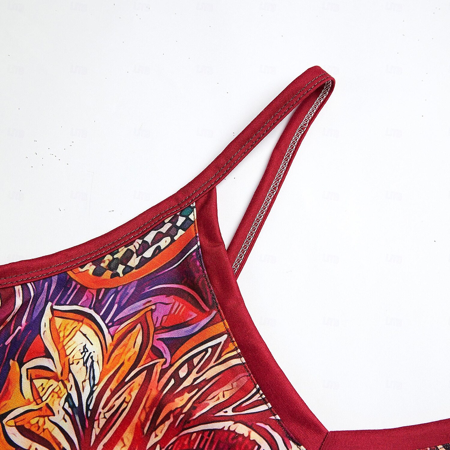 Női Pántos Top Ujjatlan V-Nyak Paisley Minta Boho Stílus Hétköznapi Nyári Ruházat Testhezálló Többszínű Kontraszt Szegély Normál Fit 2025 - $19.99 –P4