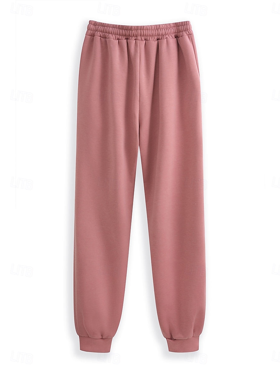 Mulheres Diário à moda Conjuntos de duas peças Moletom Conjuntos de calças Manga Longa Com Capuz Gráfico Letra Com Cordão Imprimir Casual Diário Preto Rosa Rosa Escuro Outono Normal de 2025 por $47.99 –P3