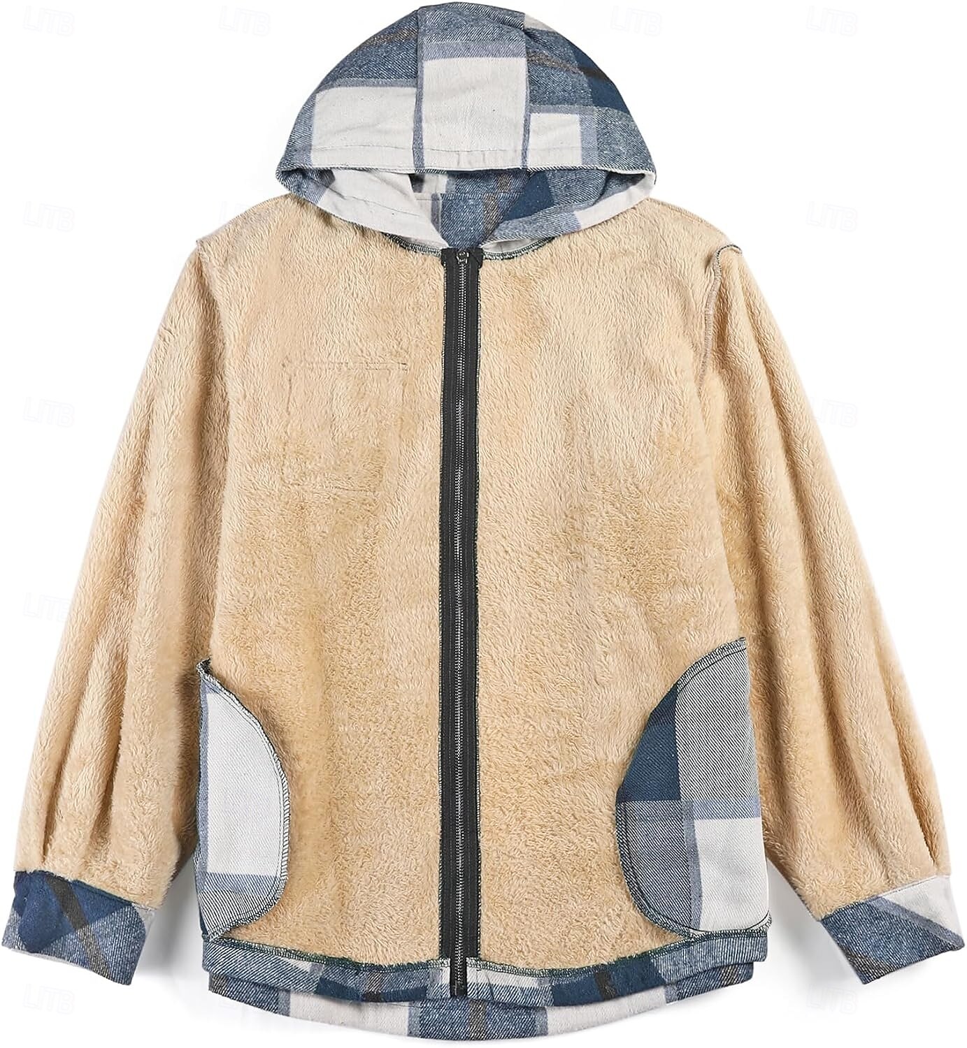 Herren Hemdjacke Kapuzenjacke Shacket Flanell-Fleecejacke Täglich Urlaub warm Mit Kapuze Herbst Winter Schottenstoff Kariert Modisch Strassenmode Kargen Standard Schwarz Dunkelrot Hellgrün Rote Blau 2025 - $60.99 –P19