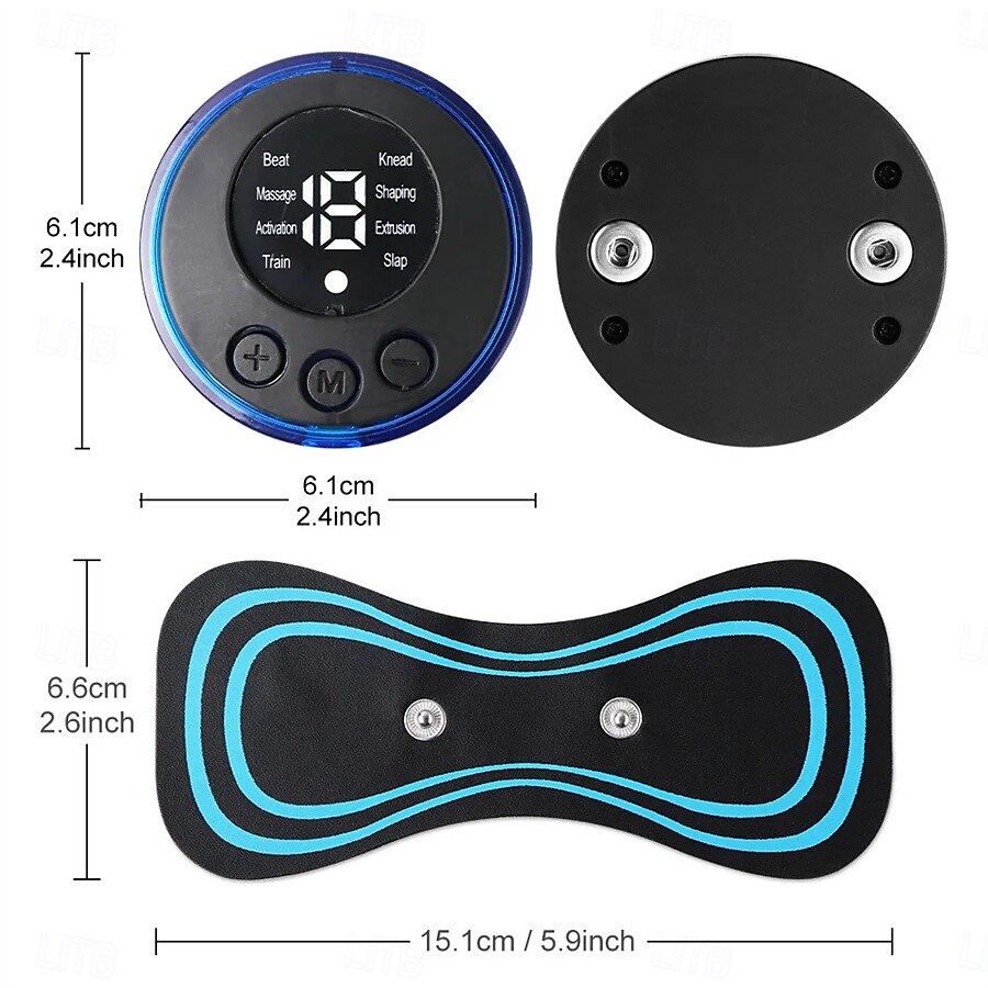 3/6 stuks smart ems nekmassager mini nek- en rugstimulatiemassager draagbare gelpad sticker dun 2025 - $24.99 –P4