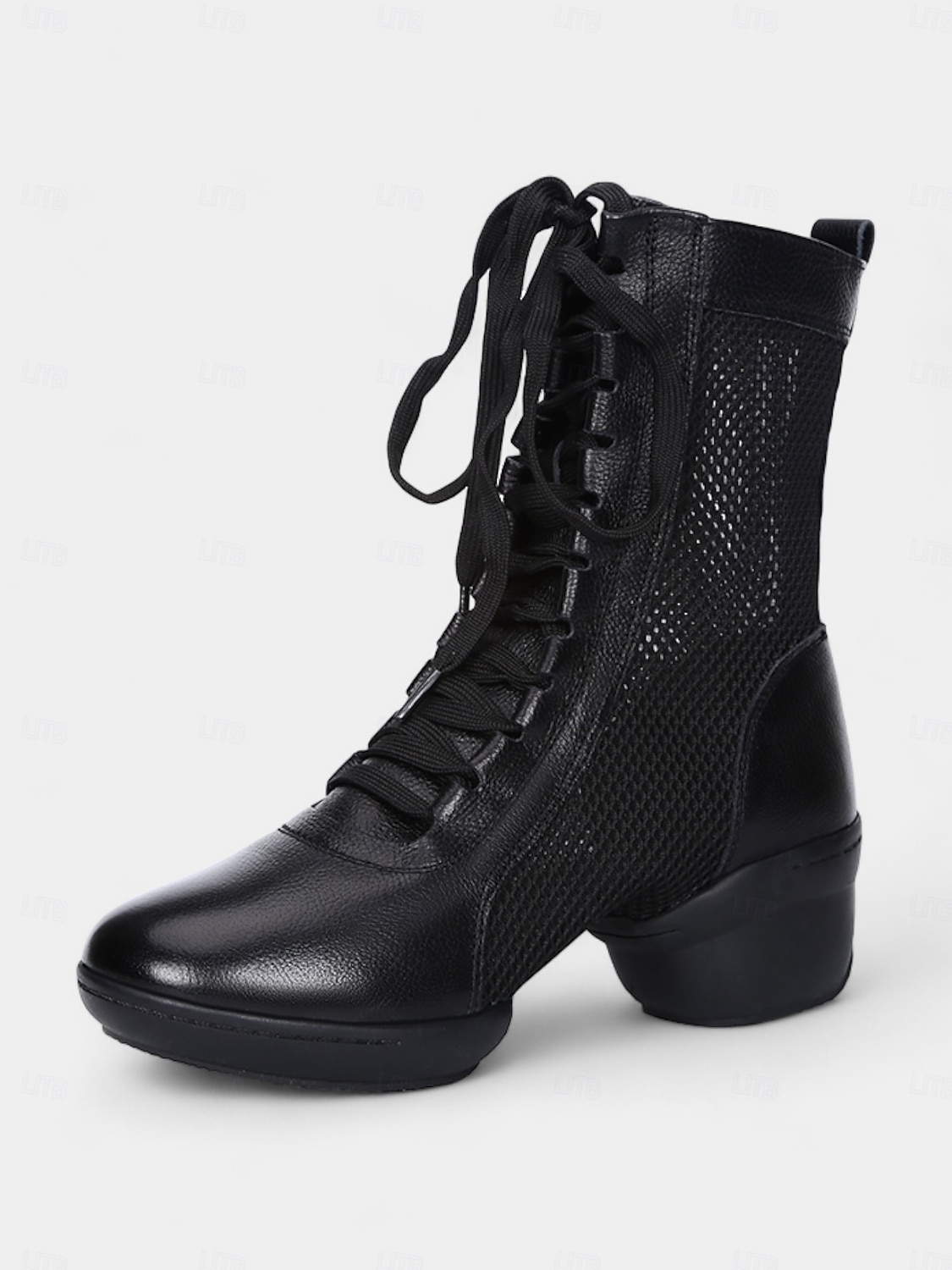 Women's Red Lace-Up Dance Boots with Mesh Panels and Low Heel, Ideal for Jazz, Ballroom, and Latin Dance Performances 2025 - $42.99 –P8