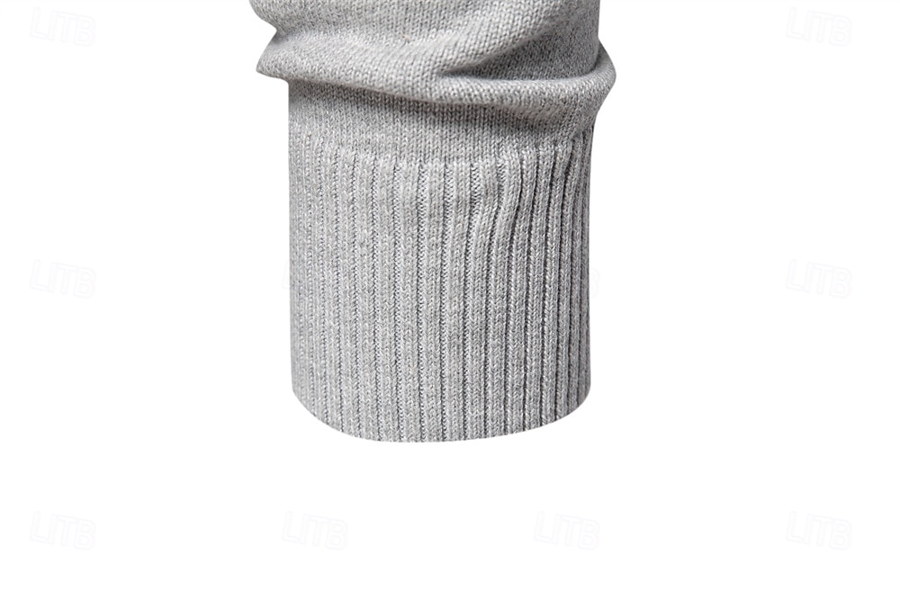 Pánské Plést Pevná barva Poloviční zip Úplet Elegantní Vánoční dárky Domů Oblečení Podzim Zima Světle šedá S M L 2025 - $26.99 –P9