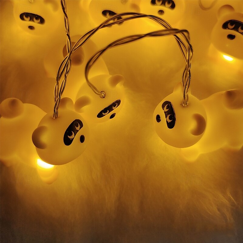 graziose luci a forma di orso in vinile con suono a led, 1,5 m, 10 led, alimentate a batteria, per interni ed esterni, per natale, matrimonio, compleanno, festa, casa, cameretta dei bambini del 2025 a $15.99 –P3