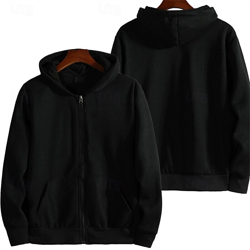 Férfi Uniszex Zip Up kapucnis pulóver Pulóver Teljes cipzáros kapucnis Gyapjú pulóver Fekete Arcpír rózsaszín Khakizöld Szürke Kapucni Sima Becipzároz Kollázs Sport & Szabadtéri Napi Szabadság 2025 - $16.49 –P3