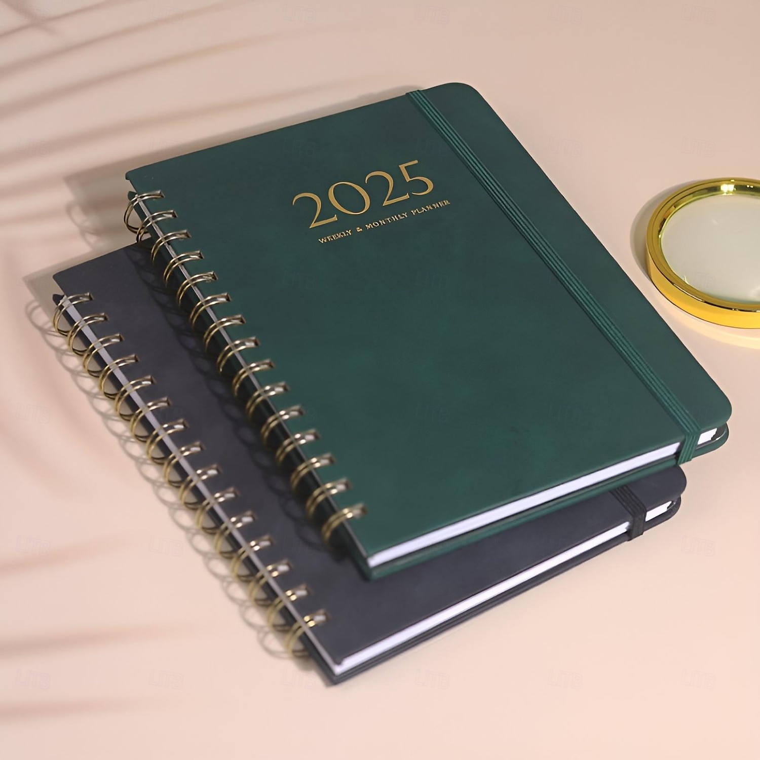 2025 PU-Leder-Kalenderplaner-Notizbuch A5 mit losem Blatt, Wochenplaner, Gummiband-Notizbuch 2025 - $21.99 –P1
