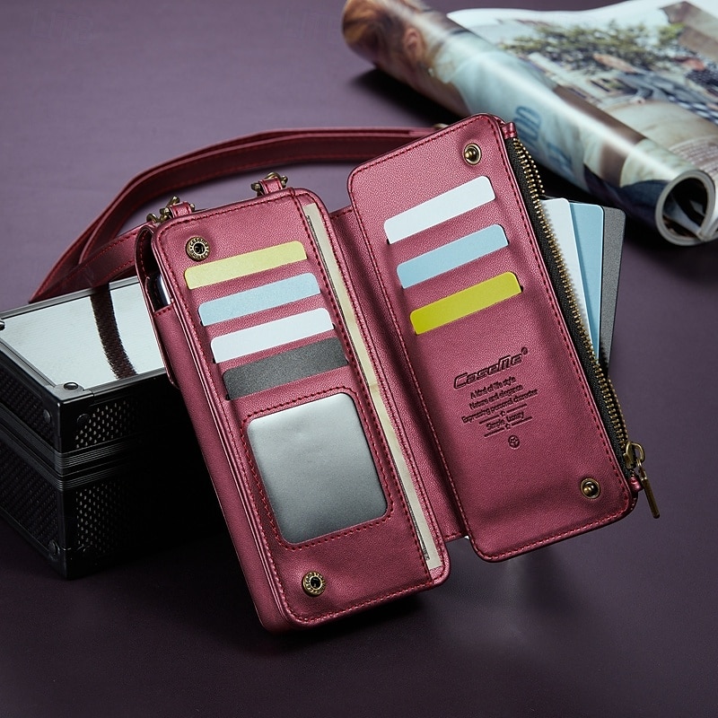 2025年 電話 ケース 用途 サムスンのギャラクシー Zフォールド6 Z Fold 5 Z Fold 4 Z Fold 3 Z Fold 2 Z Fold ユニバーサル 女性用 女の子用 磁石バックル ジッパ－ 全身保護 レトロ風 TPU PUレザー  コレクション – $31.99 –P14