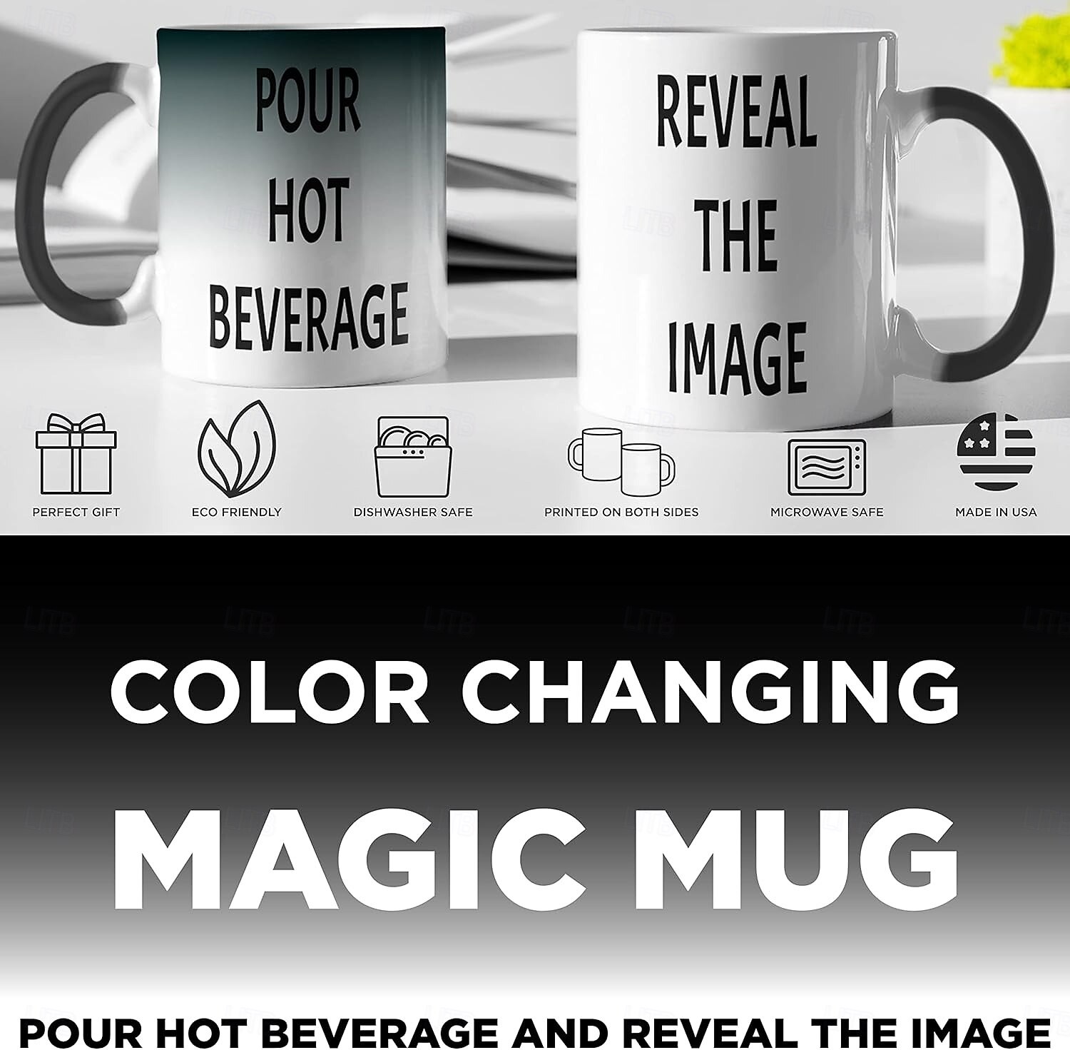 Personliggjord Magisk Mugg Anpassad Bröllopsgåva för Par Foton Bröllopsgåva Mugg Värmeavslöjande Känslig Mugg Färgförändrande Keramisk Mugg Julmugg Kaffe Mugg med Bild Logo Text Gåvor 2025 - $13.99 –P3