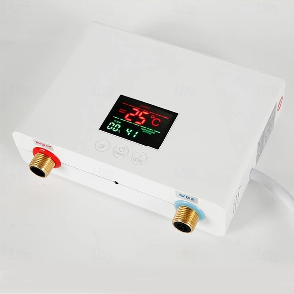 Průtokový ohřívač vody 110v/220v 3000w nástěnné elektrické ohřívače pro koupelnové teplovodní sprchy a vytápění domácí kuchyně bílá 2025 - $71.99 –P4