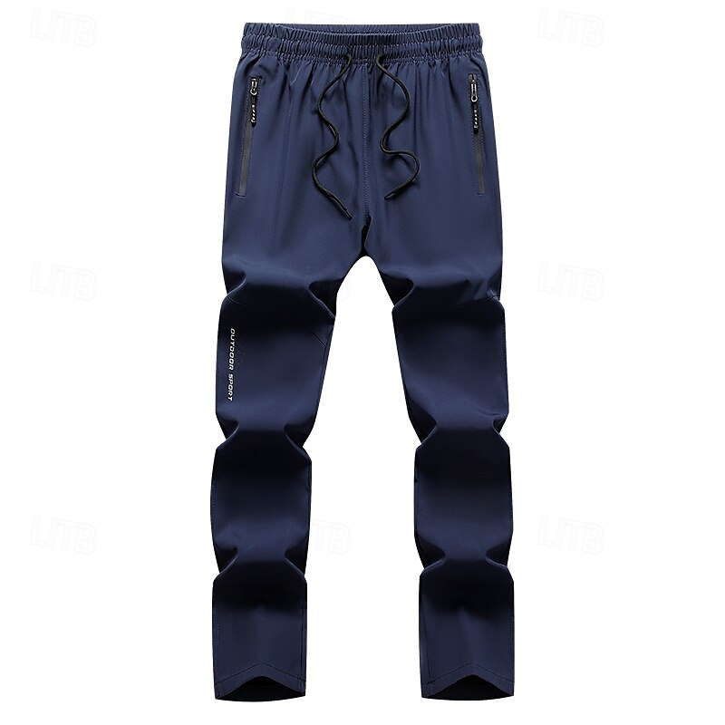 Men's Pants Trousers Hiking Pants Outdoor Pants Sport Casual Daily Elastic Elastic Drawstring Design Plaid / Striped / Chevron / Round Full Length Casual Activewear Black Dark Blue Micro-elastic 2025 - $24.99 –P6