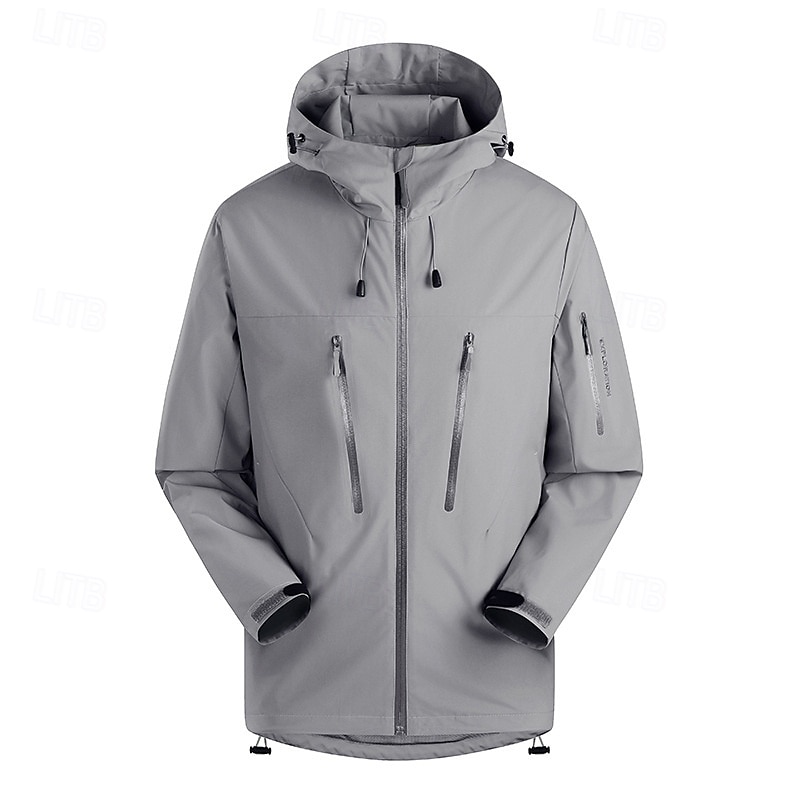 Herren Soft Shell Jacke Wanderjacke Draussen Patchwork Windundurchlässig Wasserdicht Windbreaker-Jacke Reisen Schwarz Gelb Hellblau Grau 2025 - $39.99 –P5