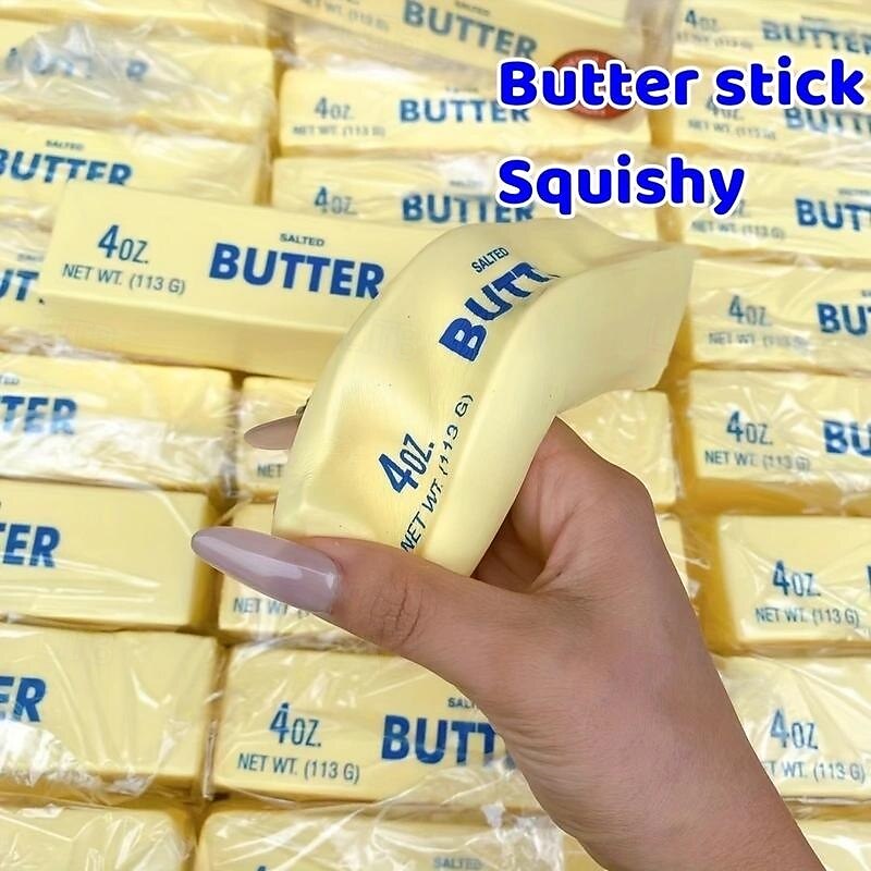 Confezione da 2 giocattoli squishy a forma di bastoncino di burro, morbidi e lenti, da leccarsi le dita, giocattolo divertente per adulti del 2025 a GBP £12 –P4