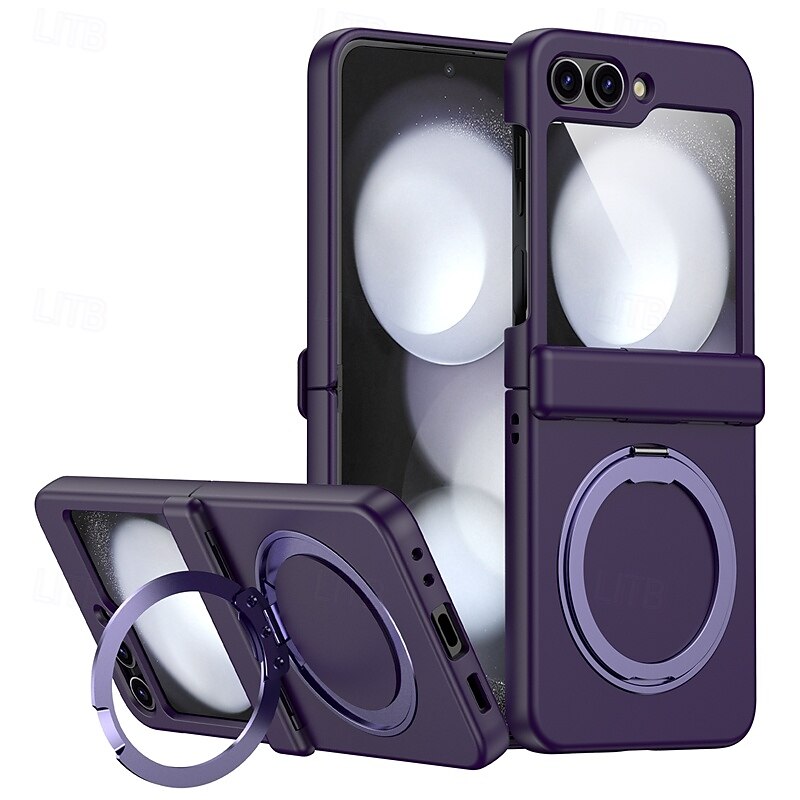 Phone Case For Samsung Galaxy Z Flip 7 Z Flip 6 Z Flip 5 Z Flip 4 Z Flip 3 Back Cover with Stand Holder Magnetic Support Wireless Charging Retro TPU PC 2025 - $24.99 –P8
