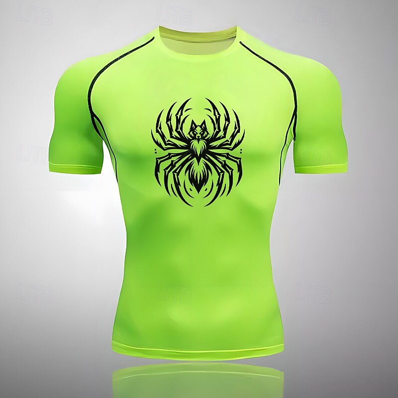 Men's Compression Shirt Athletic Shirt Gym Shirt Fitness Shirt Short Sleeve Tee Tshirt Casual Athleisure Breathable Quick Dry Soft Gym Workout Running Walking Sportswear Activewear White Red Green 2025 - $15.49 –P10