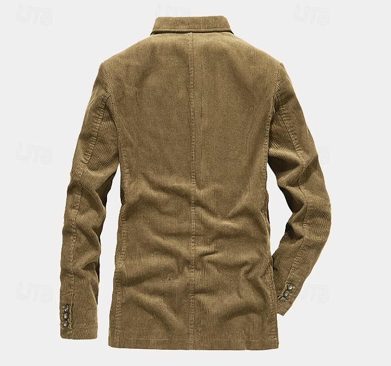 Pánské Zimní kabát Škola Formální Svatební Elegantní Teplé Podzim Zima Kordura Pevná barva Jednořadové sako s dvěma knoflíky Blejzr Khaki 2025 - $49.99 –P4