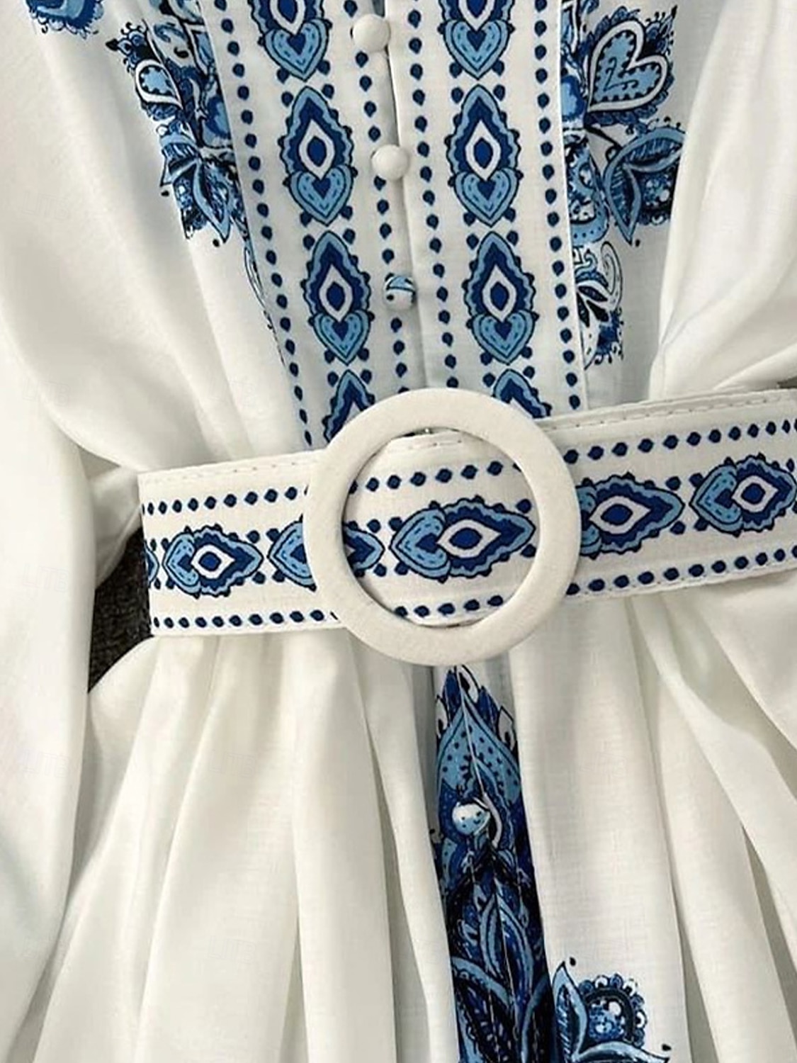 Dámské Midi šaty Áčkové šaty Boho šaty Elegantní Denní Běžný Květinový Geleneksel Dlouhý rukáv Do V Vodní modrá Jaro Podzim Zima 2025 - $41.99 –P6