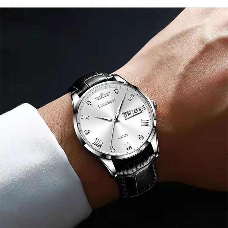 Ceas de mână pentru bărbați Brand Trend Fashion Sports cu calendar dublu nocturn luminos automat complet ceas din oțel 2025 - $23.99 –P6