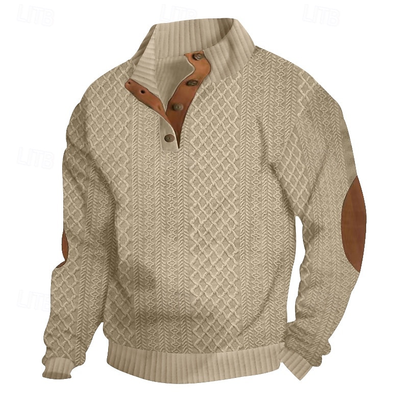 Herren Sweatshirt Schwarz Weiß Armeegrün Khaki Grau Stehkragen Farbblock Patchwork Gerippt Strukturiert Sport & Outdoor Täglich Ferien Polyester Strukturiert Streetwear Basic Lässig Frühling & Herbst 2025 - $27.99 –P5