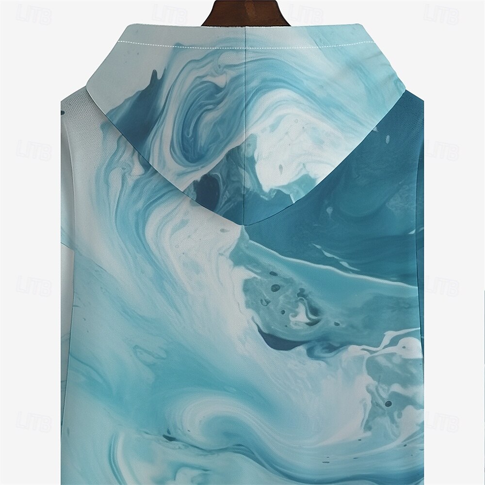 Herr Grafisk Flödande Quick / Vätska Huvtröja Huvtröjor Tröja Huvtröja Långärmad Huvtröja Huva Semester 3D-tryck Semester Utomhussport Utekväll Blå Tryck Vinter Vår & Höst Designer 2025 - $28.99 –P5