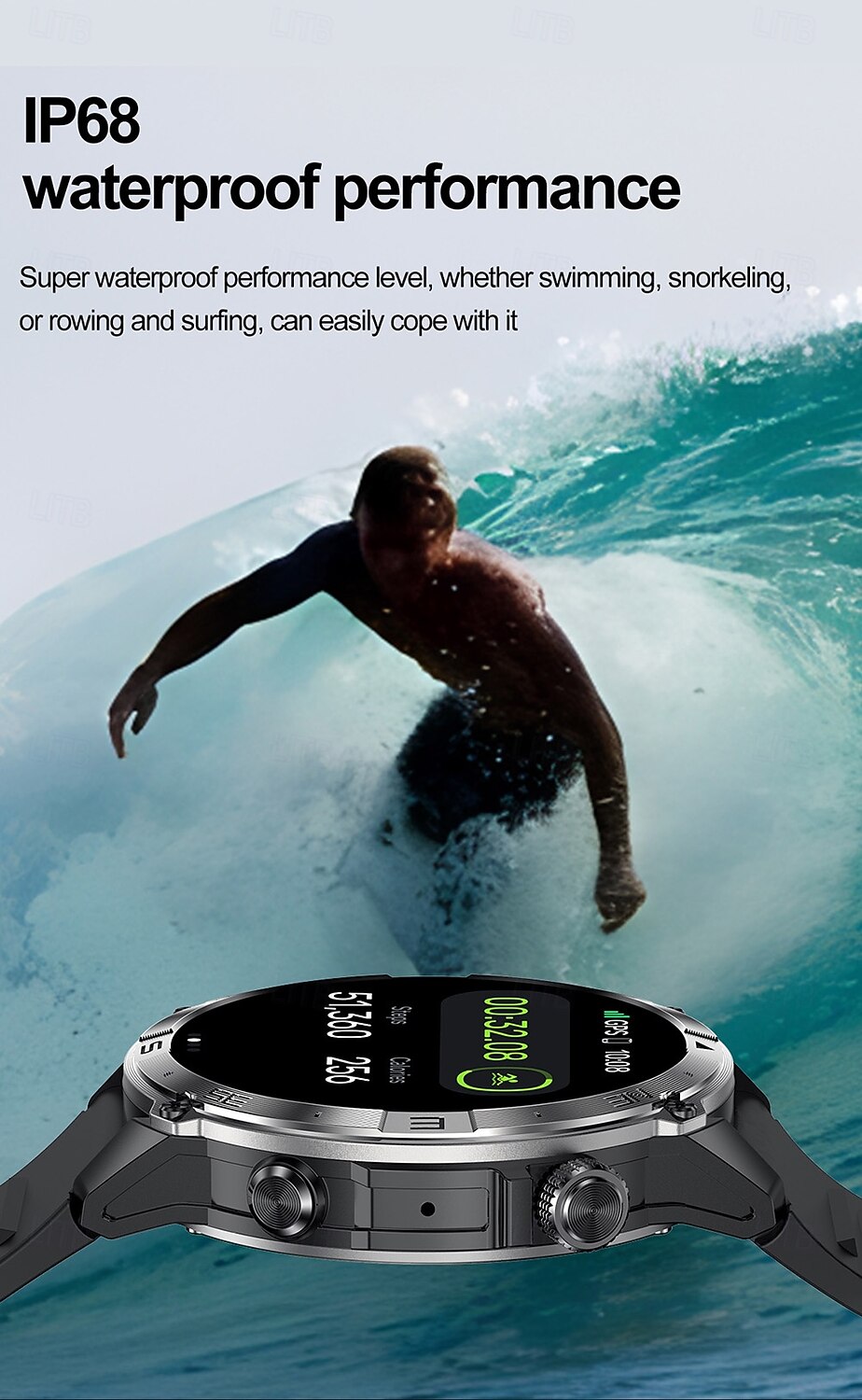 IMOSI GPS HK08 Smart Watch AMOLED Compass Altitude Air Pressure Bluetooth Call World Time 530MAH Sport Tracker Outdoor Clock 2025 - $68.99 –P13