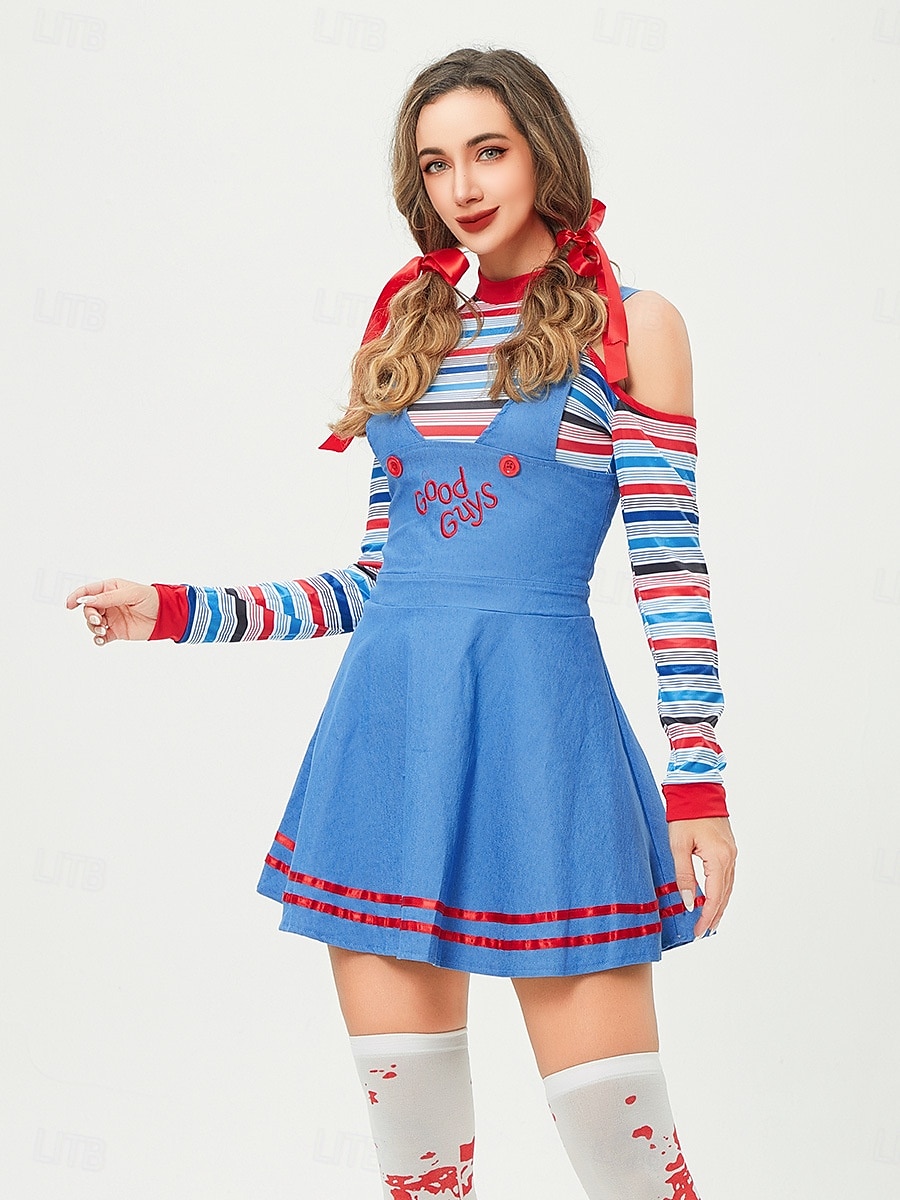 Chucky Scary Doll Dress Costume Group & Family Halloween Costumes Kid's Adults' Women's Girls' Movie / TV Theme Costumes Horror Party Carnival Easy Carnival Costume 2025 - $48.99 –P2